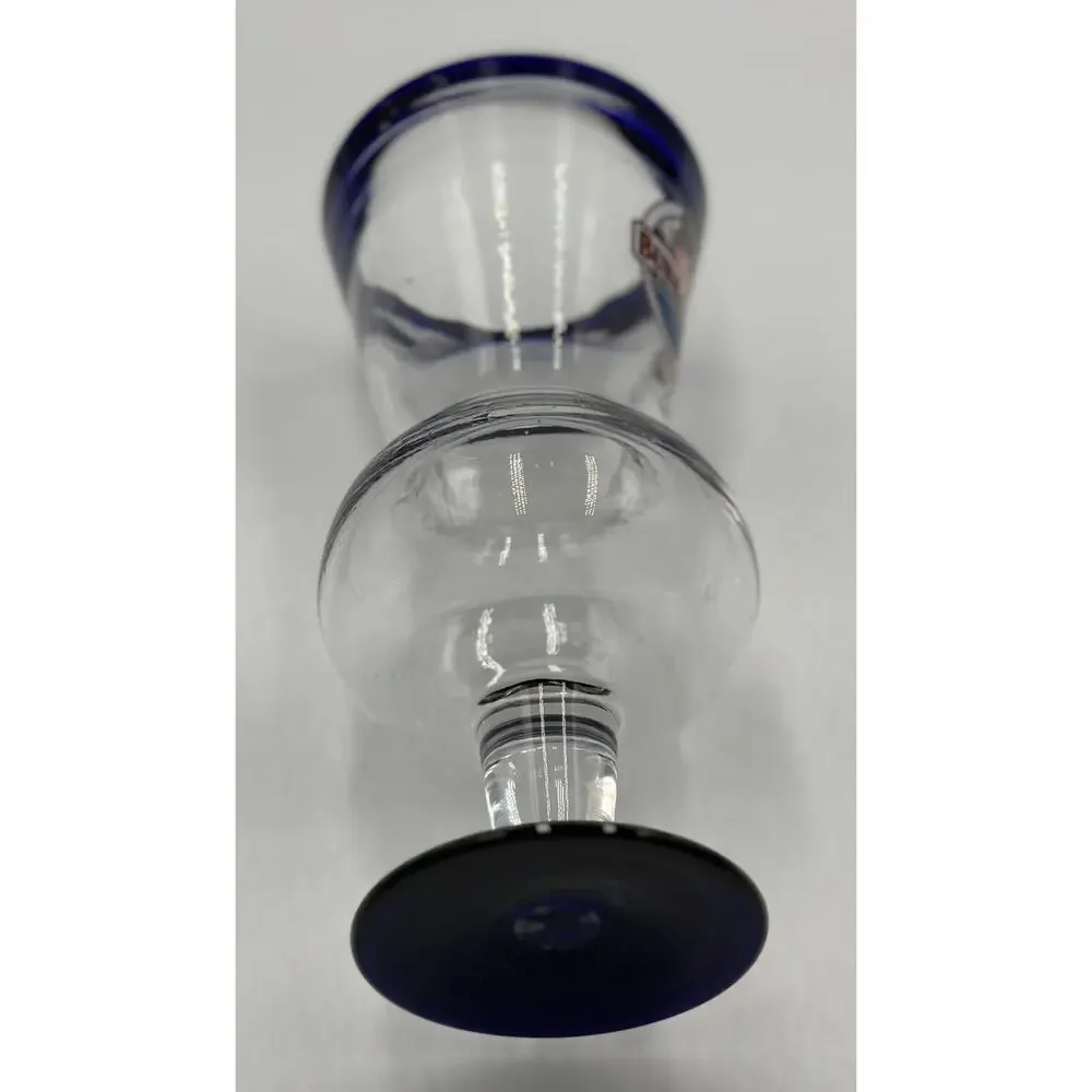 Bubba Gump Shrimp Company Cobalt Blue Hand Blown Hurricane Glass MIAMI